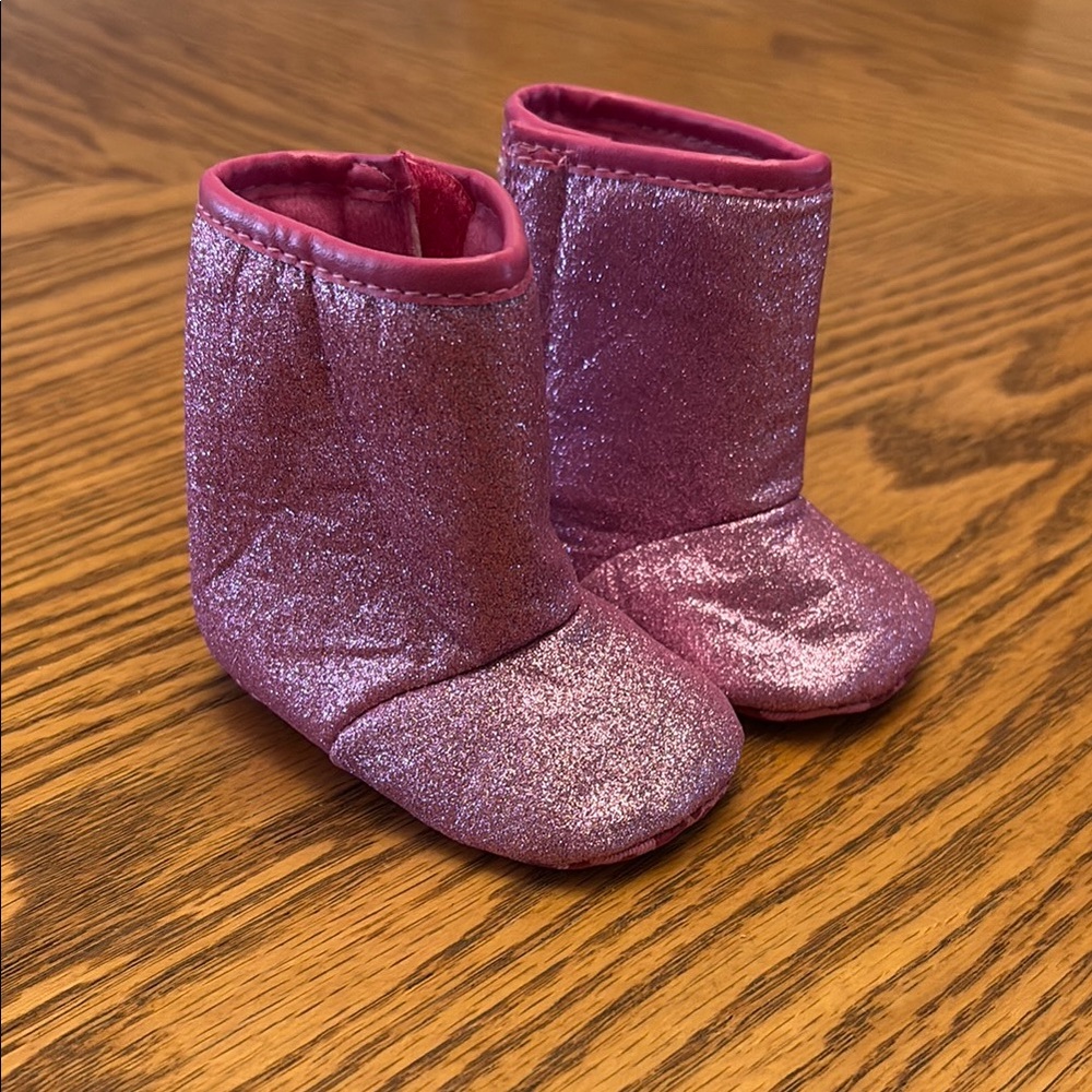 Sparkly Pink Baby Boots
